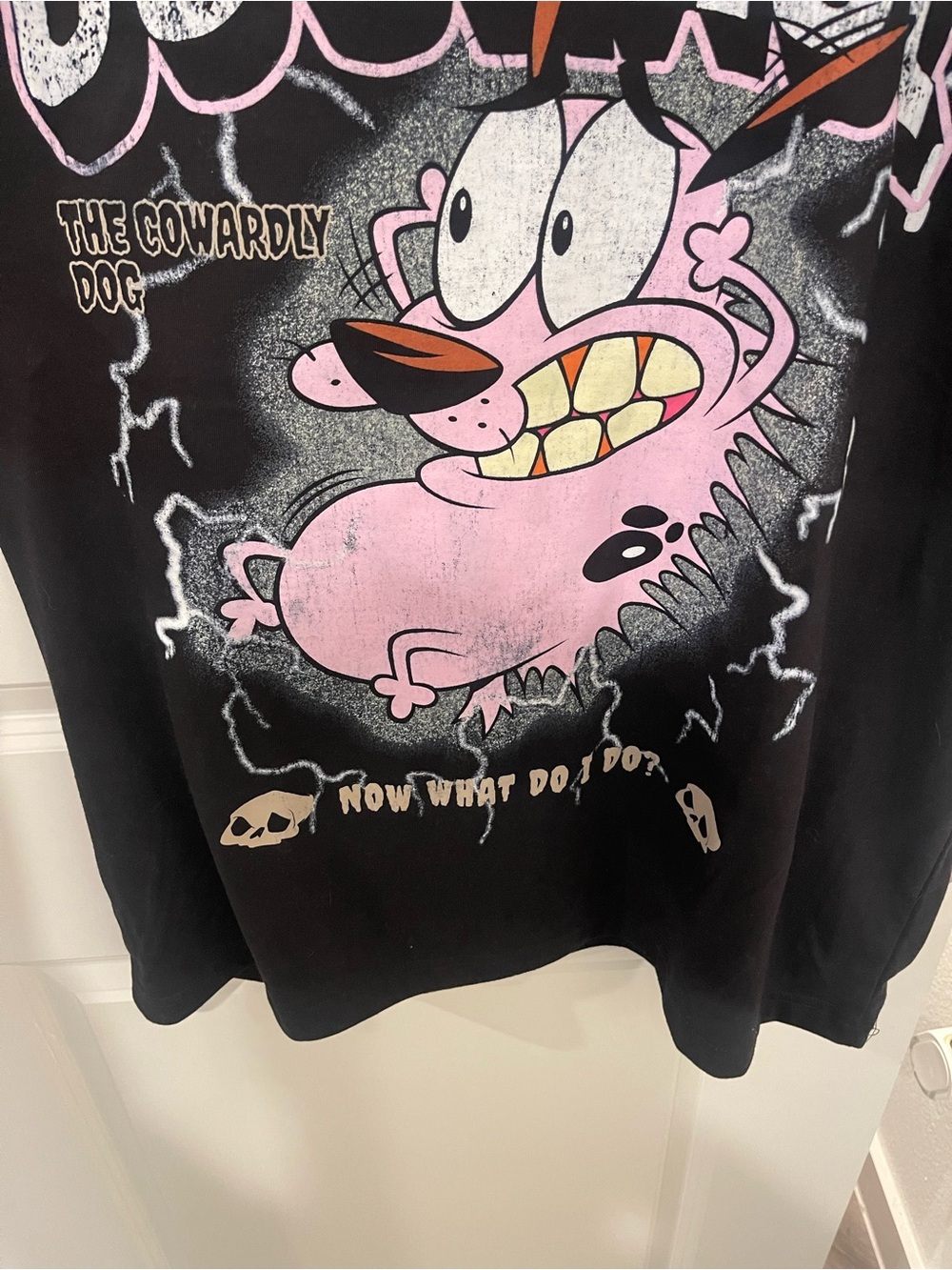 Vintage Cartoon Network Courage the Cowardly Dog Black Graphic T-Shirt Men's XL - Picture 2 of 4